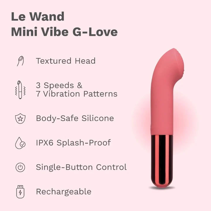 Le Wand Mini Vibe G-Love textured G-spot vibrator with silicone body