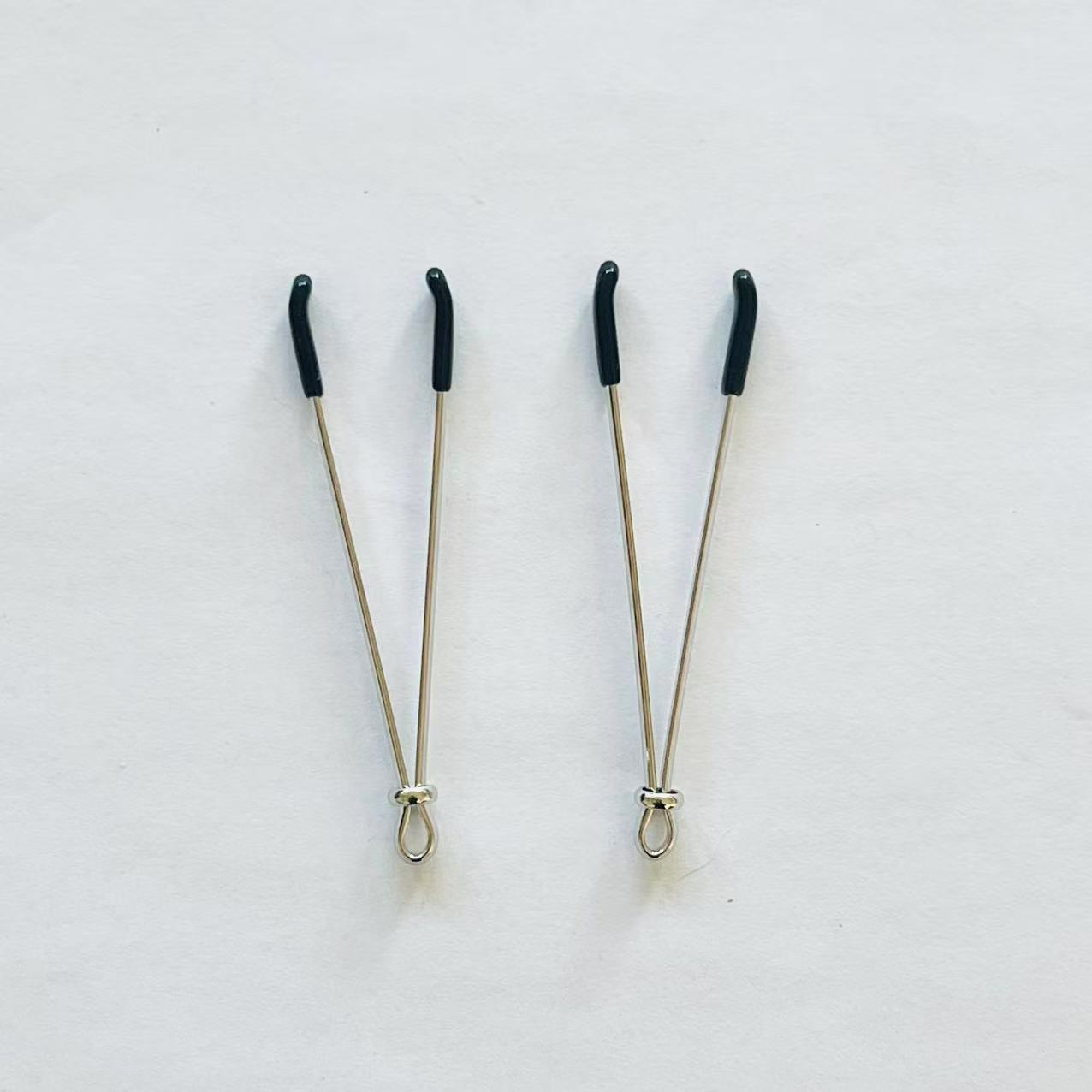 Silver Wire-Style Adjustable Nipple Clamps – Minimalist BDSM Tweezer Clips