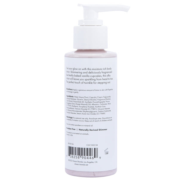 CG Glow Vanilla Cupcake Shimmer Lotion - Pink 4oz / 118mL