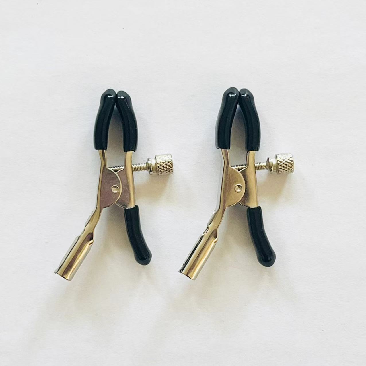 Adjustable Stainless Steel Nipple Clamps with Rubber Tips – BDSM Accessory for Couples