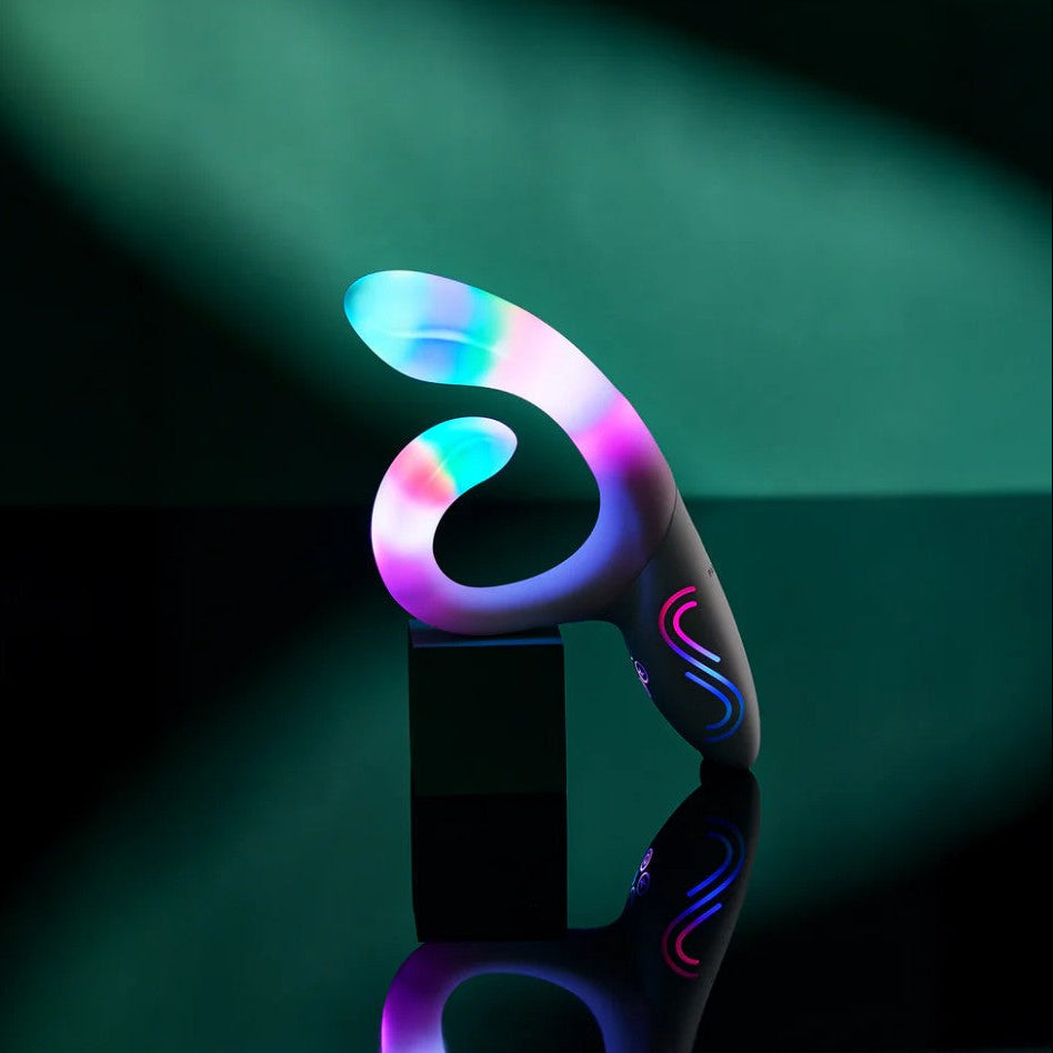 Illumination The Rabbit app-controlled dual vibrator with RGB lighting and silicone body