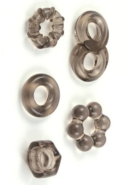 Nasstoys Enhancer Five-Piece Cock Ring Set Black
