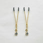 Elegant gold nipple clamps with blue crystal flower and butterfly charm – PurpleNight.ca