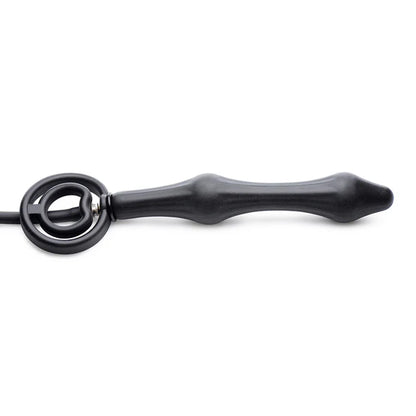 Devils Rattle Inflatable Silicone Anal Plug with Cock and Ball Ring