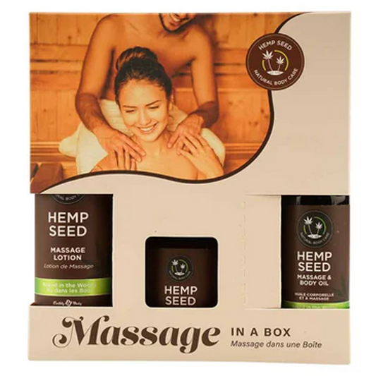 Earthly Body Massage in A Box – Naked In The Woods – Hemp Seed Gift Set