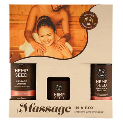 Earthly Body Hemp Seed Massage Gift Box – 3-Piece Set
