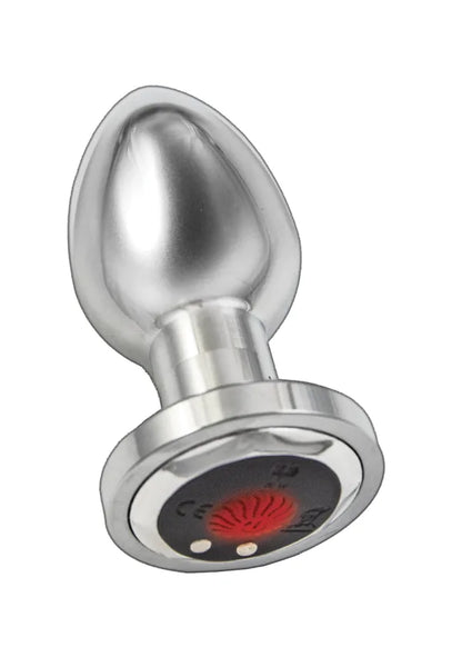 NassToys Ass-Sation Remote Vibrating Metal Plug - Silver
