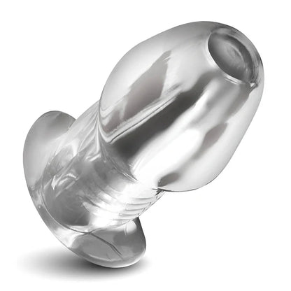 Dicked Clear Hollow Anal Plug - X-Large