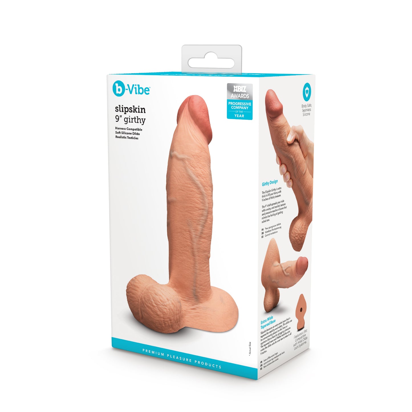 b-Vibe Slipskin Girthy 9-Inch Realistic Silicone Dildo
