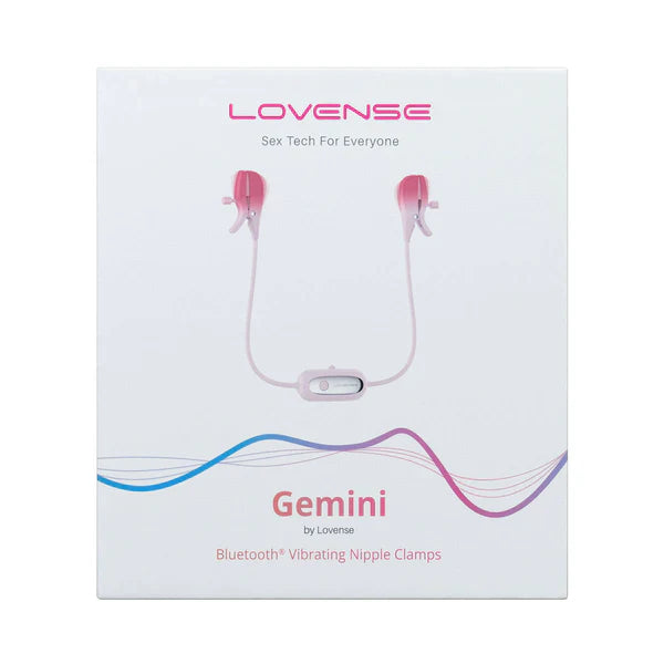 Lovense Gemini app-controlled vibrating nipple clamps made from body-safe silicone and ABS