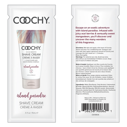 Coochy Shave Cream Island Paradise – 0.5 oz (Travel Size)