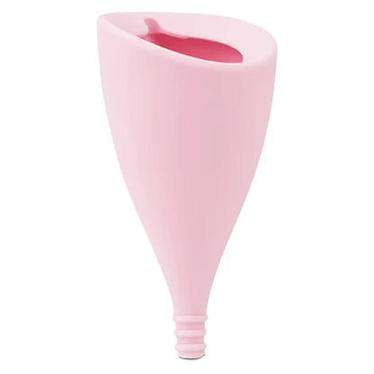 INTIMINA Lily Cup menstrual cup in pink with angled shape and smooth design

