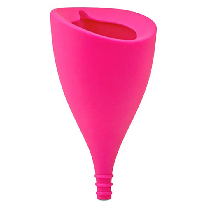 INTIMINA Lily Cup menstrual cup in pink with angled shape and smooth design