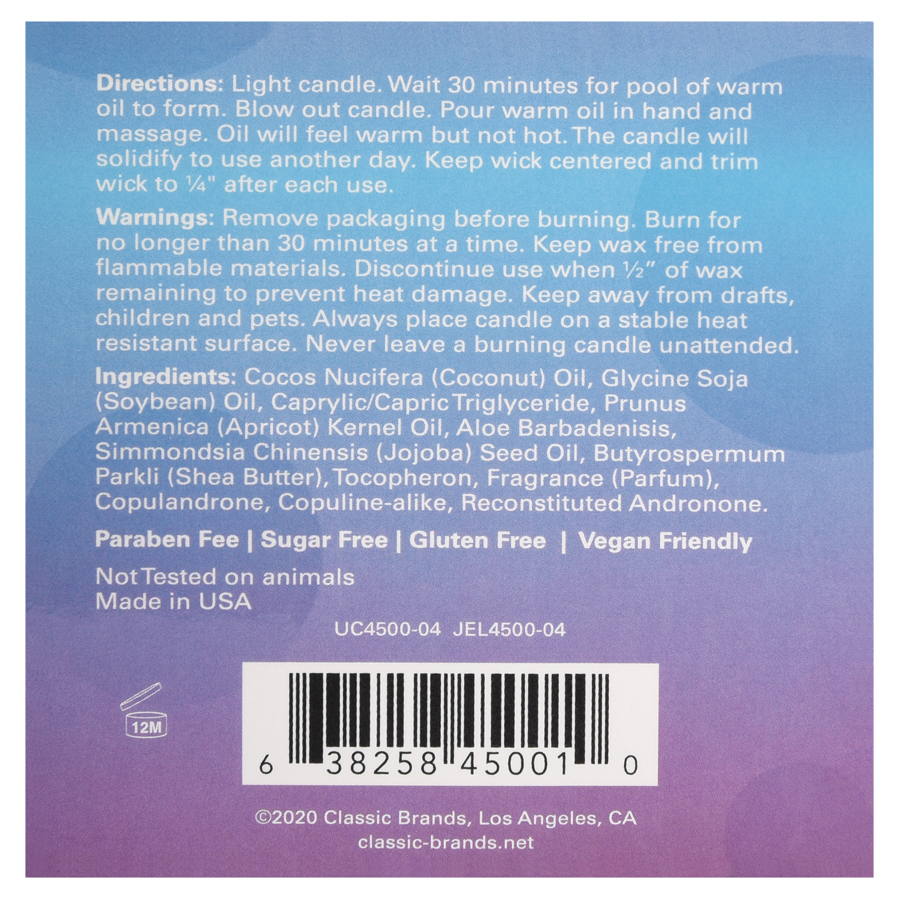 Jelique Vanilla Sugar Soy Massage Candle – Pheromone-Infused Body Oil in a Jar