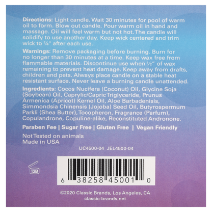 Jelique Vanilla Sugar Soy Massage Candle – Pheromone-Infused Body Oil in a Jar