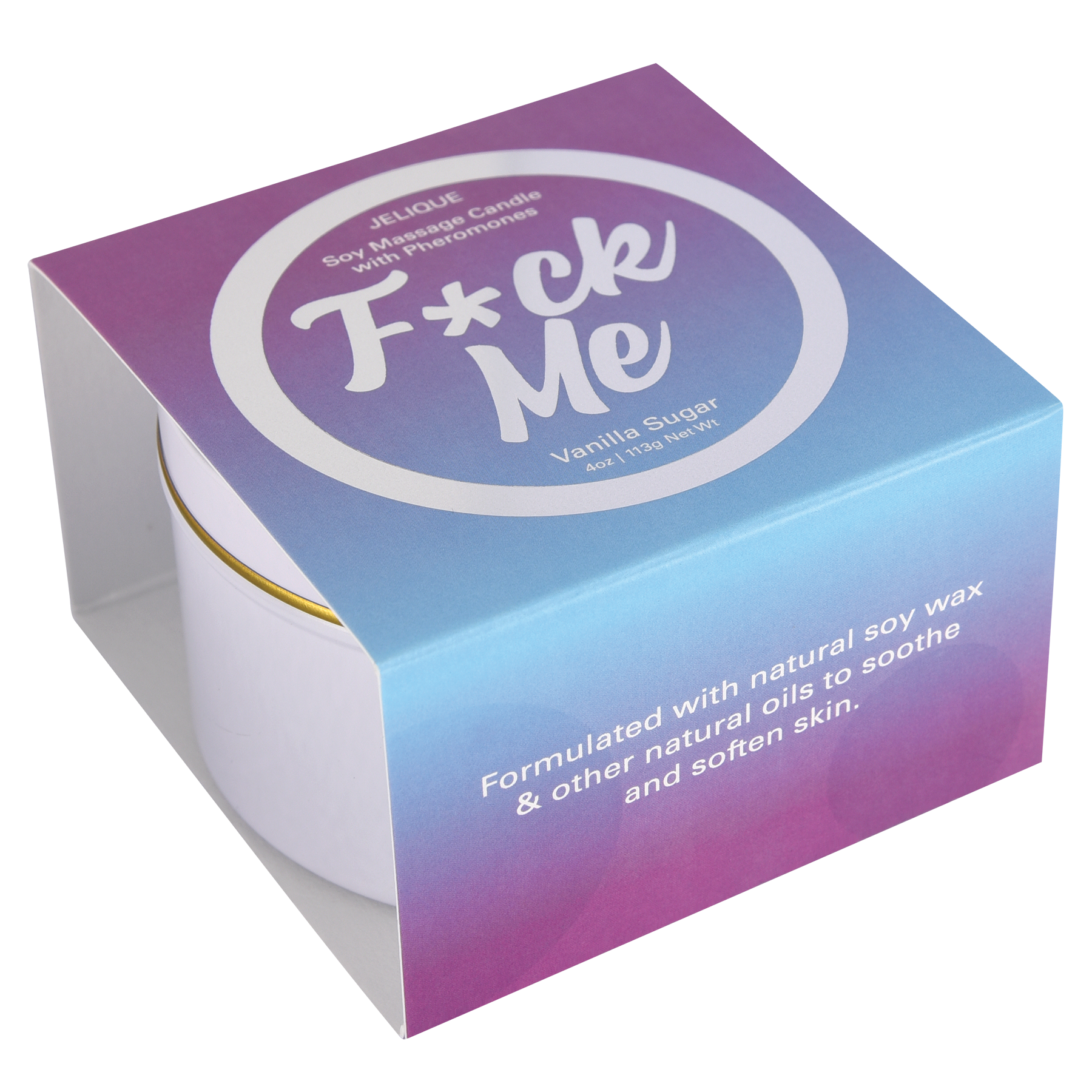 Jelique Vanilla Sugar Soy Massage Candle – Pheromone-Infused Body Oil in a Jar