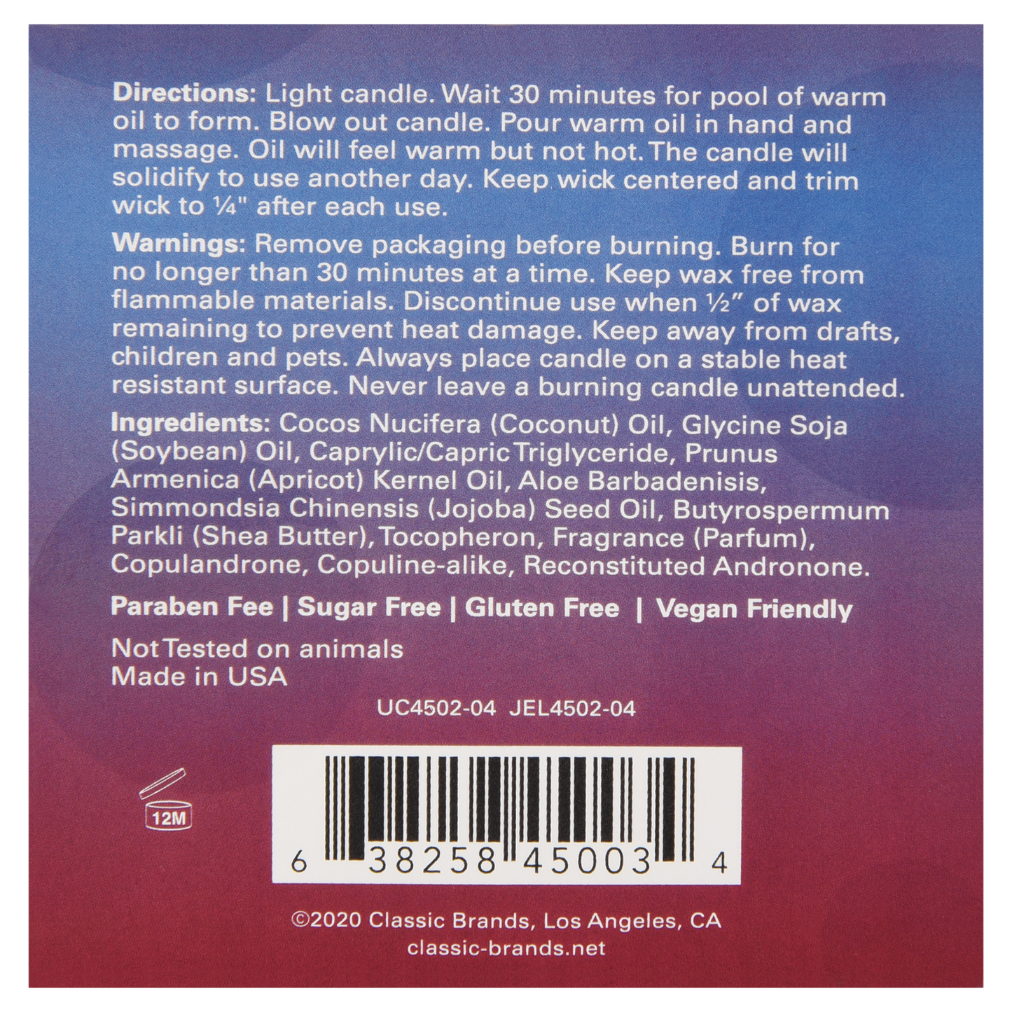 Jelique Sex-A-Licious Ravenous Raspberry Massage Candle with soy wax and pheromones in red tin