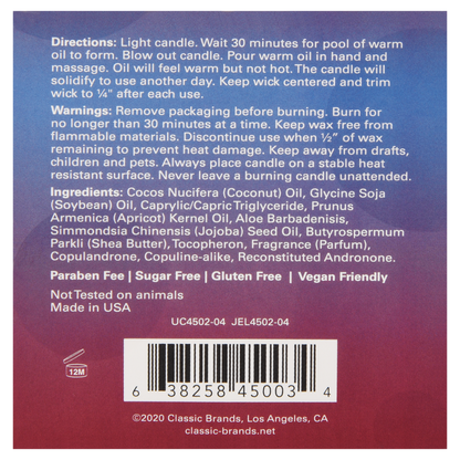 Jelique Sex-A-Licious Ravenous Raspberry Massage Candle with soy wax and pheromones in red tin