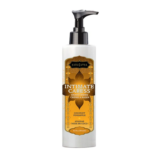 Kama Sutra Intimate Caress Coconut Pineapple shave cream bottle