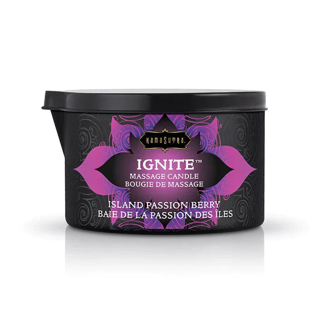 Kama Sutra Ignite Massage Candle – Skin-safe wax-free candle melting into sensual massage oil 