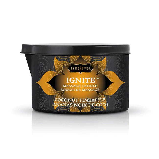 Kama Sutra Ignite Massage Candle – Skin-safe wax-free candle melting into sensual massage oil 