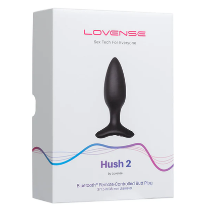 Lovense Hush 2 - 1.5" Bluetooth Vibrating Butt Plug - Black