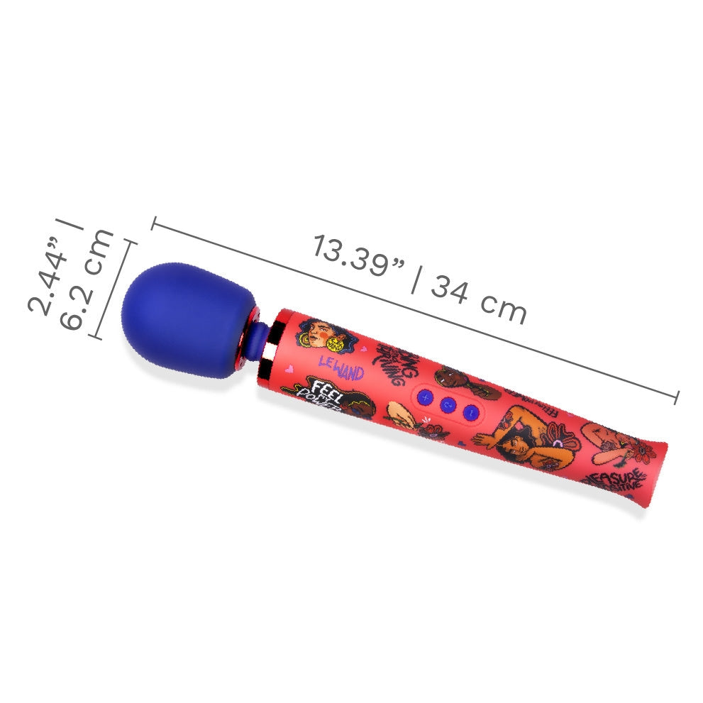 Empowerment-themed Le Wand vibrator with travel case and pouch