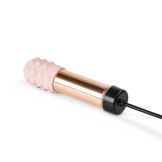 Le Wand Bullet Vibe – Chrome mini vibrator with textured silicone sleeves and USB charging cable