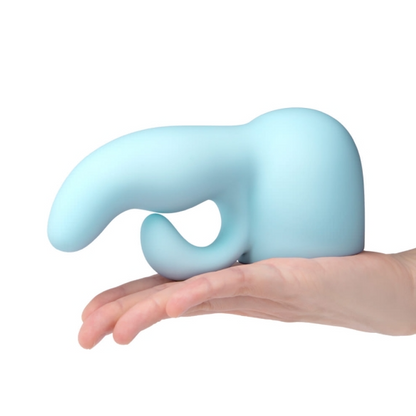 Rose gold silicone rabbit attachment for full-size wand vibrators