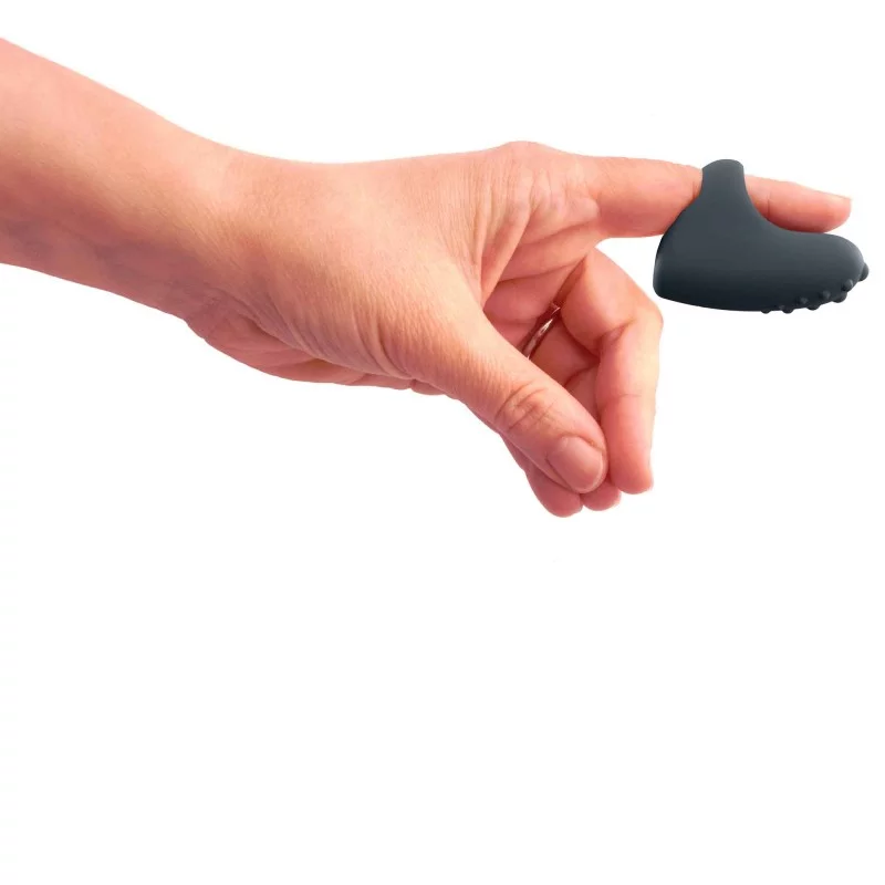 Rechargeable clitoral finger vibrator in soft pink