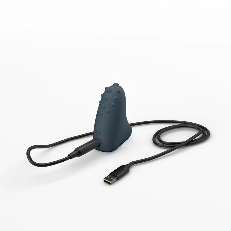 Rechargeable clitoral finger vibrator in soft pink