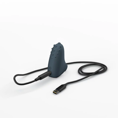 Rechargeable clitoral finger vibrator in soft pink