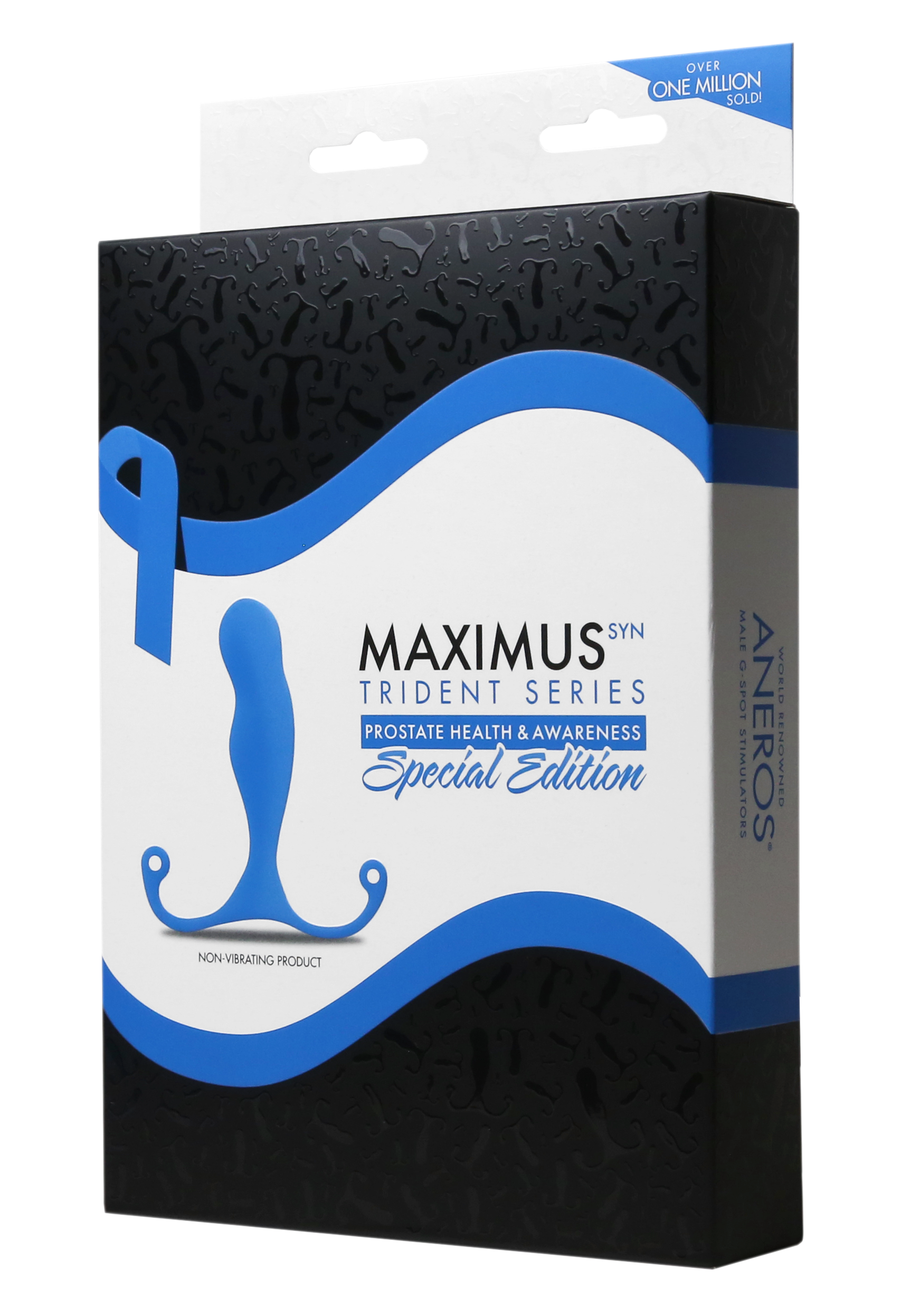 Aneros Maximus Syn Trident Blue – angled side view