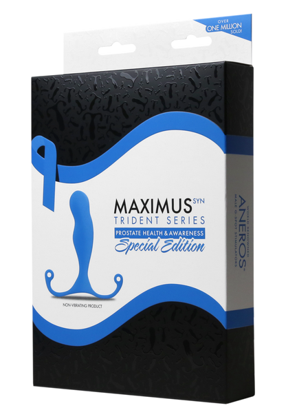 Aneros Maximus Syn Trident Blue – angled side view