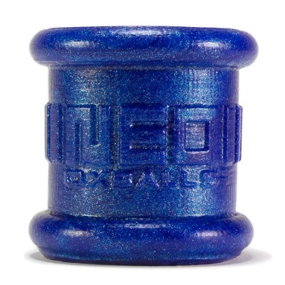 Oxballs Neo Tall Blueballs Metallic – 2-Inch Platinum Silicone Ballstretcher with Sleek Industrial Design
