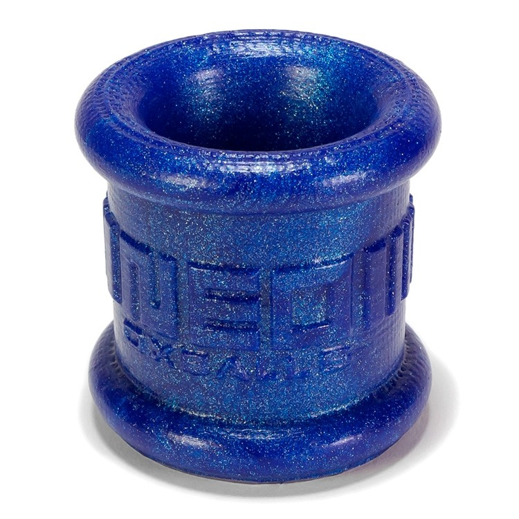 Oxballs Neo Tall Blueballs Metallic – 2-Inch Platinum Silicone Ballstretcher with Sleek Industrial Design