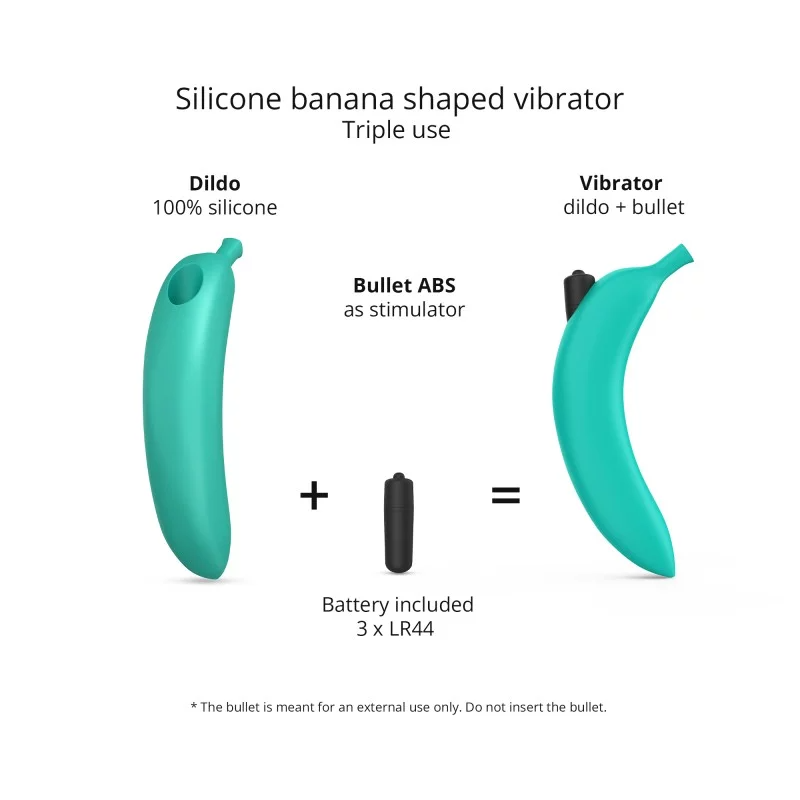 Love to Love Oh Oui Banana Vibrator –  banana-shaped vibrator on neutral background, playful and colorful.