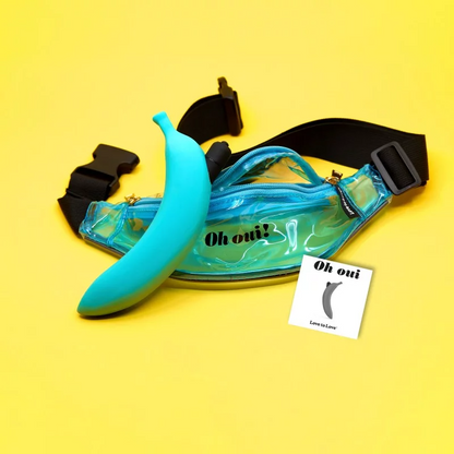 Love to Love Oh Oui Banana Vibrator –  banana-shaped vibrator on neutral background, playful and colorful.