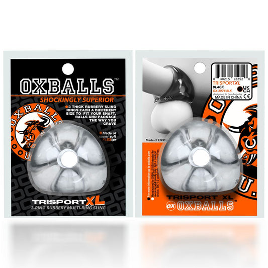 OXBALLS TRI-SPORT XL Thicker 3-Ring Cocksling – Extra soft, stretch-fit design for bigger bulge and support
