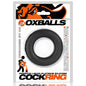 OXBALLS cock ring packaging with black silicone ring on a white background