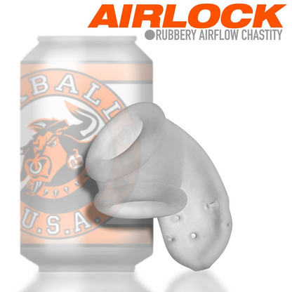 Oxballs Airlock Electro Chastity Cage - CLEAR ICE