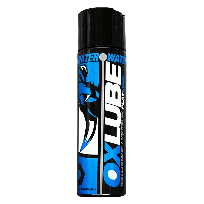 Oxballs Oxlube Waterbase Liquisilk Playlube bottles – 4.4oz and 8.5oz thick water-based lube for intense play
