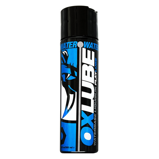 Oxballs Oxlube Waterbase Liquisilk Playlube bottles – 4.4oz and 8.5oz thick water-based lube for intense play
