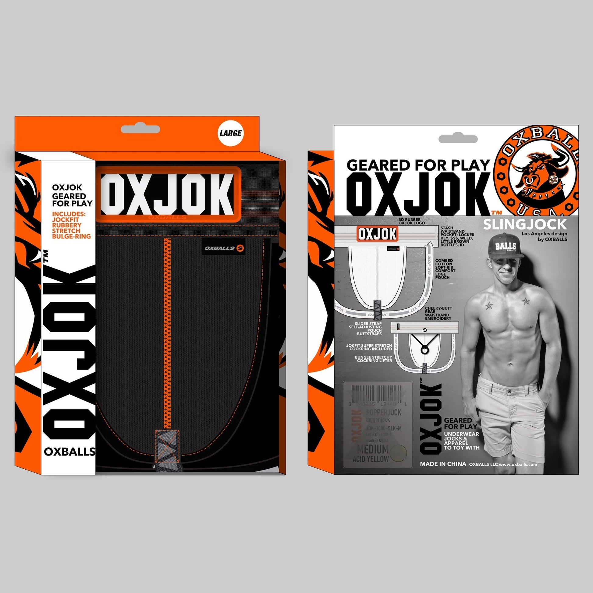 OXBALLS OXJOK Slingjock jockstrap in Black Iron