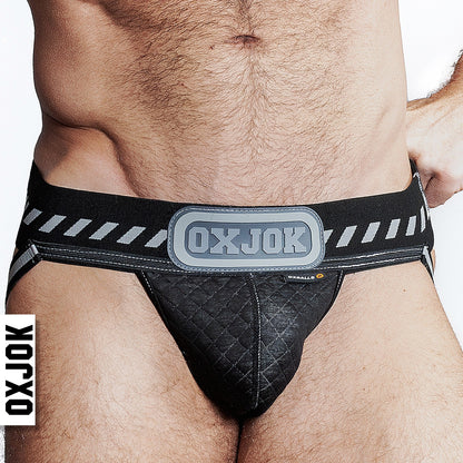 Oxballs PACKER Industrial Quilted Cargo Strapjock – Black Puff