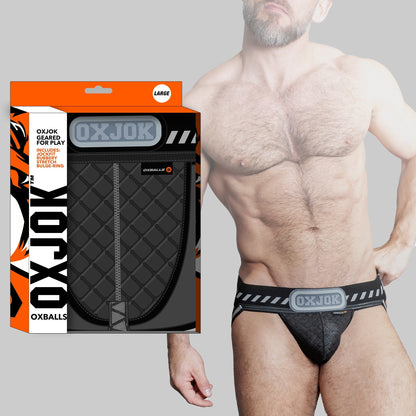 Oxballs PACKER Industrial Quilted Cargo Strapjock – Black Puff