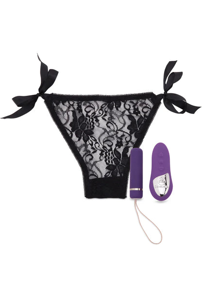  nü Sensuelle Pleasure Panty – Black lace remote vibrator with matching adjustable panties