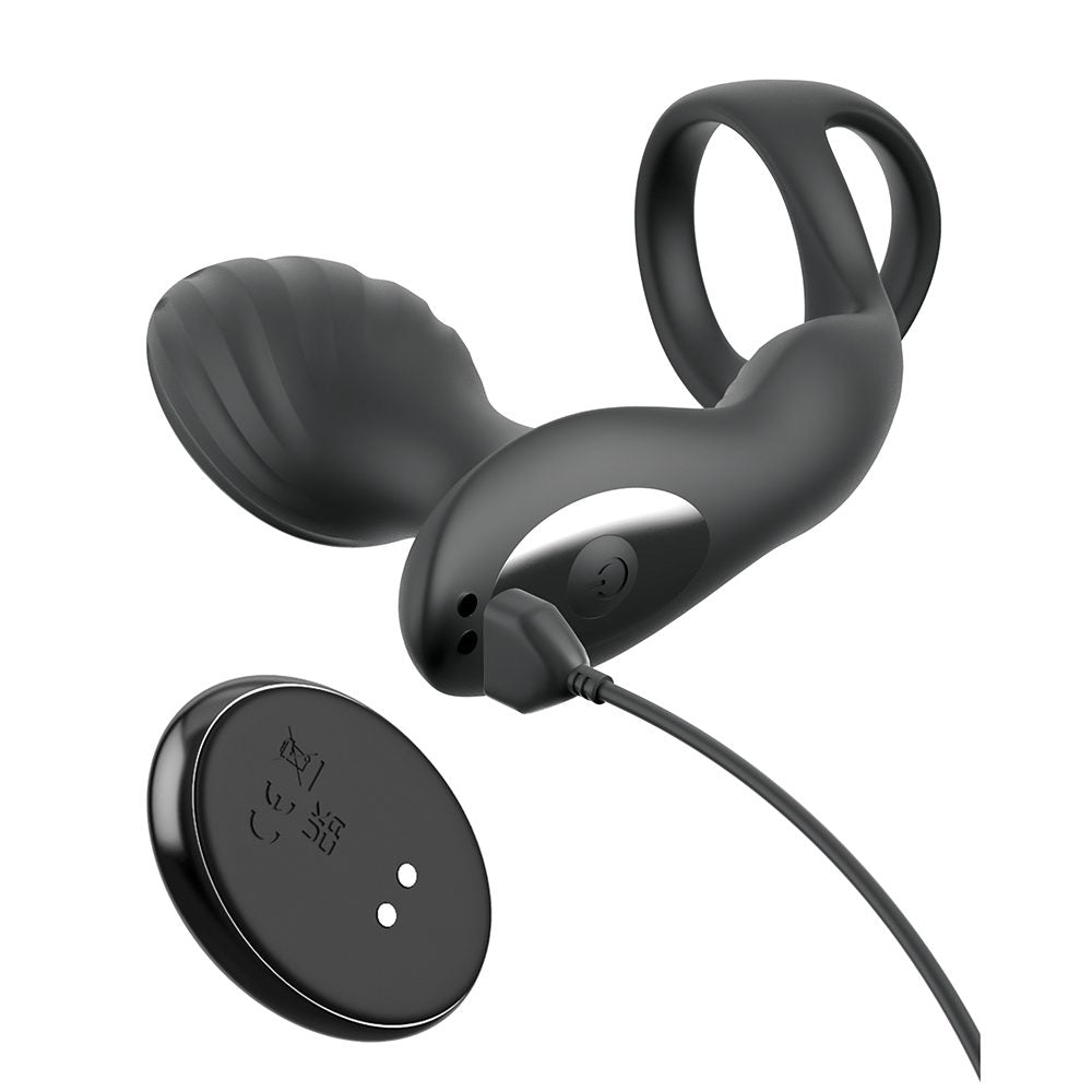 Pipedream Ass-Gasm Gyro-Milk Pro automated prostate milking plug with gyration, vibration, and c-ring