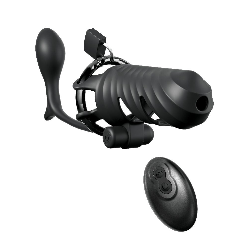 Vibrating Cock Blocker with Ass-Gasm Plug
