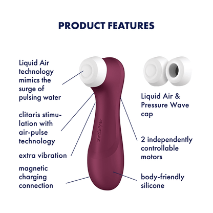 Satisfyer Pro 2 Generation 3 Air Pulse Vibrators - Wine Red